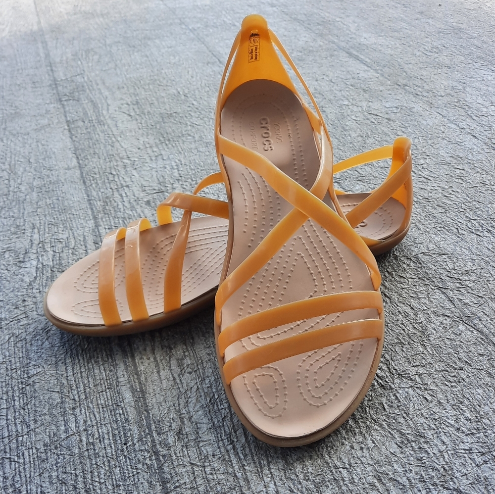 Crocs matte gold sandals